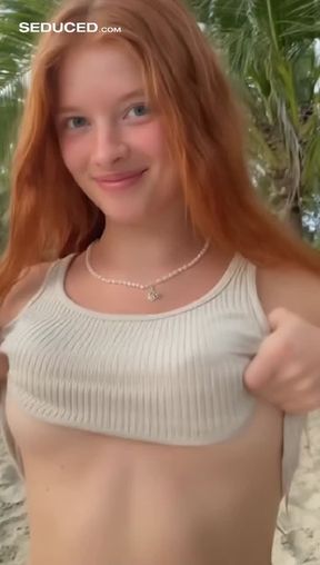titty drop, a young romanian woman with long, video created by AI