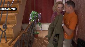 Super horny MILF cougar fucking young guy