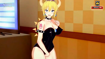 Princess Bowsette fuck her self and got orgasm with squirt