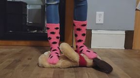 Chrissy fuzzy sock toy trample