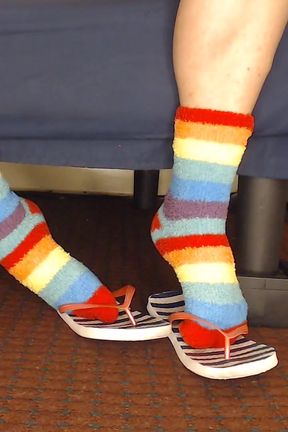Fluffy Fuzzy Socks Flip Flops Shoeplay.