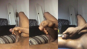 Am lonely at home again and am horny eatch me wank my long fat black cock