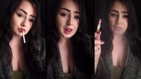 Devouring a cigarette in my dressing gown, coughing at the end