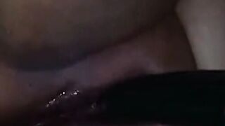 Chubby with a huge booty masturbates with a cucumber until