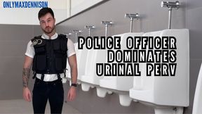 police officer dominates urinal perv