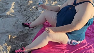 Your big ass milf visits the beach (come along)