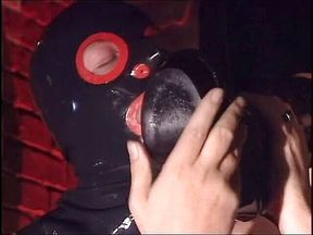 Mistress makes her masked slave fuck her ass