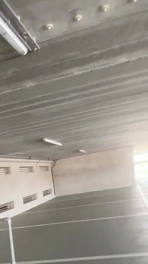 Risky dares outdoor parking garage