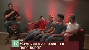 Men: Brown-haired Man Takes on Four Inked Twinks