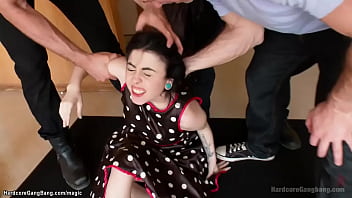 Bad girl Tegan Tate gangbanged by four men in public