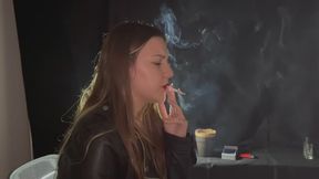 SMOKING YULIANA LEATHER JACKET SEXY RED LIPS