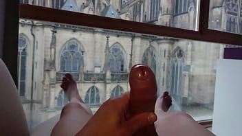 Jerk off at the hotel window