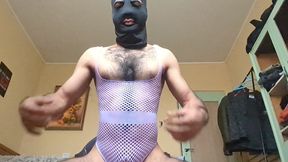 Hairy Sissy crossdresser trying and showing new lingeries with slim body  and beautiful small dick