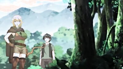 Lucky guy gets double teamed by three busty babes in hot anime sex orgy