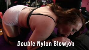Evangelines Double Nylon Blowjob 02
