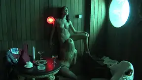 Brunette MILF Boroka Bolls goes wild in steam room back door