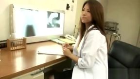 Slutty japanese nurse gives a handjob