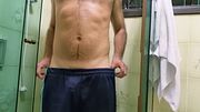 Peludo suado depois de um treino pesado