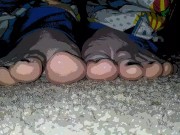 Foot Fetish, Tapping Toes, Trans Guy With Long Fuckable Feet