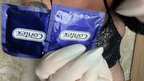 Valeri poping glove and condom
