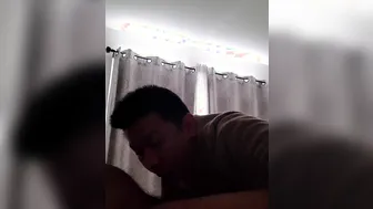 Tattooed straight black guy feeds him a load after blowjob