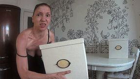 Slave carries heavy boxes (L)