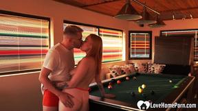 Hot Redhead Breaks All the Billiard Room Rules