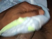 Jacking it with a diaper!