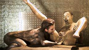 ”Lesbian scene at an art studio with body paint - Alexis Fawx, Ana Foxxx”