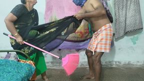 My stepmother was cleaning the house with a broom. I lifted her skirt up and down.