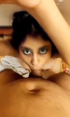 Big-titted amateur desi GF gives a deepthroat blowjob with ass play