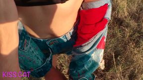 Pov real outdoor doggy style sex & sloppy blowjob cum mouth - agent