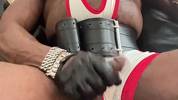Post Workout Black Muscle BBC Solo Wank & Heavy Cum Session