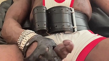 Post Workout Black Muscle BBC Solo Wank & Heavy Cum Session
