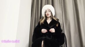 Skinny Girl in Russian Outfit Masturbating