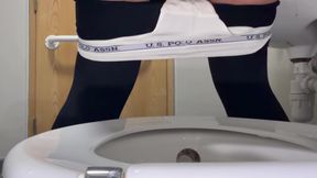 Girl with Creamy Pussy Peeing at Home Toilet Compilation