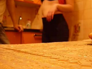 Sucks dick her boyfriend while parents in another room