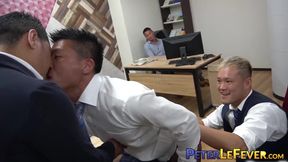 Japanese businessmen are alone in the office so naturally its an all out breeding festival