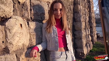 GERMAN SCOUT - TINY GIRL MONA IN JEANS SEDUCE TO FUCK AT REAL STREET CASTING