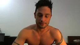 Hot Muscled Model Shave Cock and Cum Show