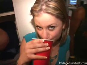 College teen slut flashes her tits