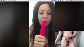 She Watches Me Masturbating Cums Twice!