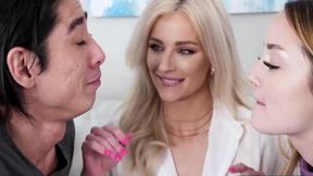 Blonde fresh Hyley Winters and Maria Kazi celebrate Mother's Day with big cock