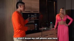 A busty blonde realizes just how big her sister's husband's cock is, so she decides to give it a try