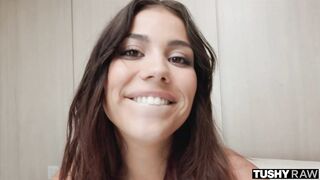 TUSHYRAW Petite Anal-Crazy Cutie Lilith Grace Loves To Bounce Her Tight Ass On His Massive Hard Cock