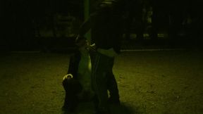 Dum Whore worship cock in public, no shame