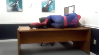 spiderman humps robber he finds in an office