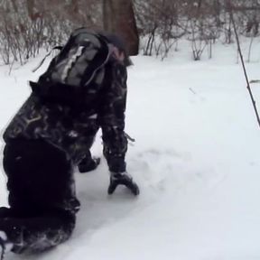 Outdoor Joy in the Snowbound Forest