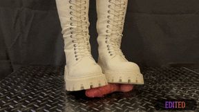 Dangerous Cock Trample in White and Black Combat Snow Boots (Edited Version) - Tamystarly - Cock Balls Crush, CBT, Bootjob, Trampling, Shoejob, Stomping