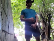 Almost caught masturbating outdoor